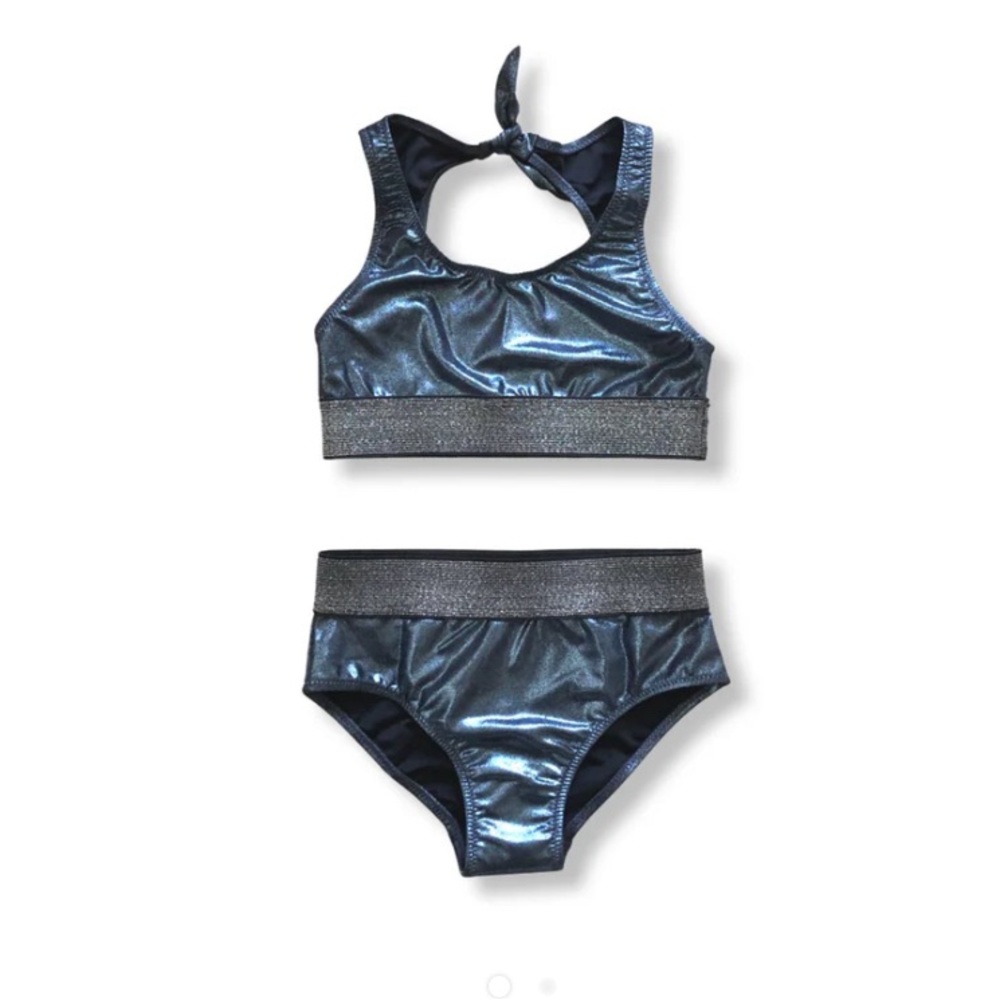 Firm price Metallic Blue Kids Swim Bikini